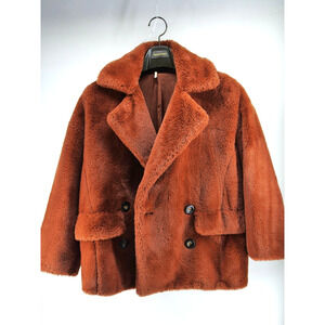 Free People Solid Kate Faux Fur Coat Terra Cotta‎ Sz XS REVOLVE LULUS